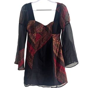 Stone Cold Fox Black and Red Long Sleeve Dress